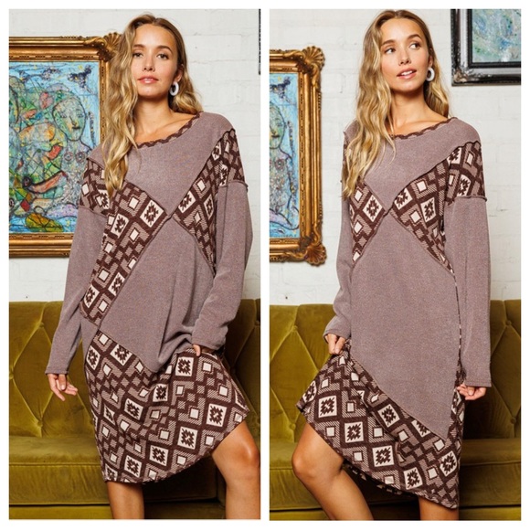 29 Boho Color block Midi Dress - Picture 4 of 4